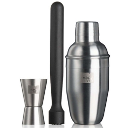 Εργαλεία Κοκτέιλ (Σετ 3Τμχ) 7889362 Inox-Black Vacu Vin Ανοξείδωτο Ατσάλι