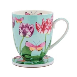 Κούπα Πορσελάνινη Με Σουβέρ Tulip Love (Σετ 2Τμχ) HV0329 400ml Multi Maxwell Williams Πορσελάνη