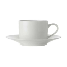Φλυτζάνι Καφέ Mε Πιατάκι Straight White Basics FX0135 250ml White Maxwell & Williams Πορσελάνη