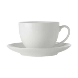 Φλυτζάνι Καφέ Mε Πιατάκι Straight White Basics FX0136 280ml White Maxwell & Williams Πορσελάνη