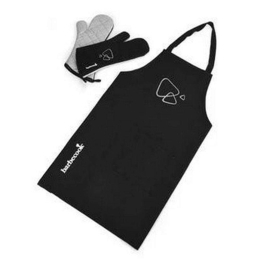 Ποδιά Βαμβακερή Και Γάντια (Σετ 3Τμχ) 223.0802.000 Black Barbecook 100% Βαμβάκι
