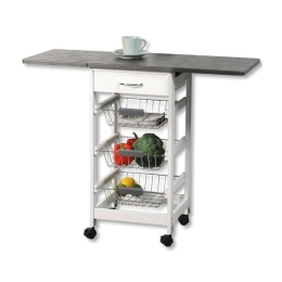 Μανάβης Τρόλεϊ -Πάγκος 25816 45/97x37x75,5cm White-Anthracite Kesper Μέταλλο,Ξύλο