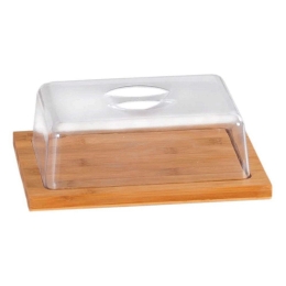 Τυριέρα Μπαμπού Με Καπάκι 58643 25x20x8cm Natural-Clear Kesper Bamboo