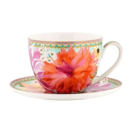 Φλυτζάνι Τσαγιού Με Πιατάκι Teas & C's Dahlia Daze Sky HV0335 400ml Multi Maxwell Williams Πορσελάνη