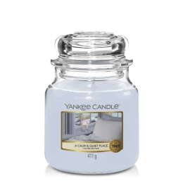 Κερί Αρωματικό Σε Βάζο A Calm & Quiet place 1577129E Medium Light Blue Yankee Candle Κερί