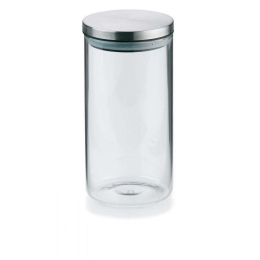 Δοχείο Αποθήκευσης Baker 10768 Φ9,5x19,5cm 1,1Lt Clear-Inox Kela Ατσάλι,Γυαλί