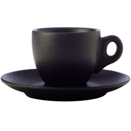 Φλυτζάνι Καφέ Με Πιατάκι Caviar AX0354 100ml Black Maxwell&Williams Πορσελάνη