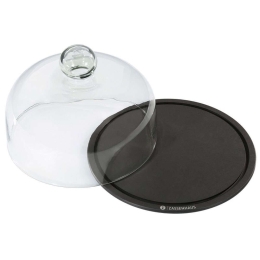 Τυριέρα Με Καπάκι 73.053685 Φ23x15,5cm Clear-Black Zassenhaus Ξύλο,Γυαλί