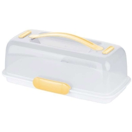 Πιατέλα Με Παγοκυψέλη Και Καπάκι Delicia 36x18x12cm White-Yellow Tescoma Πλαστικό