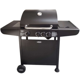Ψησταριά Υγραερίου 3 Καυστήρων Halo E20A20A23 122x57x106cm Black Outback Μαντέμι,Ανοξείδωτο