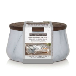 Αρωματικό Δοχείο Με 2 Φυτίλια Outdoor Linden Tree Blossoms 1685993E 13,7x8,1cm  White-Brown Yankee Candle