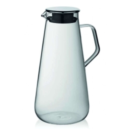 Κανάτα Fontana 12418 Φ11x25,5cm/1,5Lt Clear-Inox Kela Ατσάλι,Γυαλί