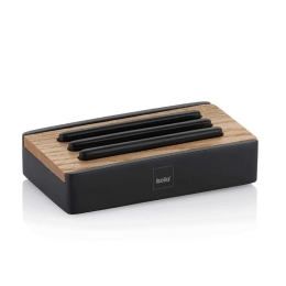 Σαπουνοθήκη Cube 23686 12x7x3cm Black-Natural Kela Polyresin,Ξύλο