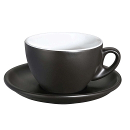 Φλυτζάνι Cappuccino Με Πιάτο Roma 215335 100ml Black Cilio Πορσελάνη