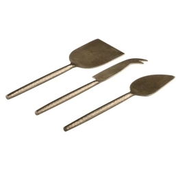 Μαχαίρια Τυριού Hammered (Σετ 3Τμχ) 72716 18cm Gold Ladelle Ατσάλι
