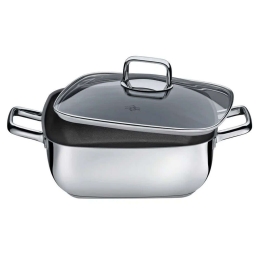 Γάστρα Αντικολλητική Με Καπάκι Gourmet Pisa 2387042828 28x28x10cm 6,5lt Inox Kuchenprofi Ατσάλι,Γυαλί