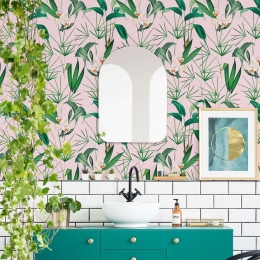 Ταπετσαρία Palm Springs WP20361 Green-White-Pink MindTheGap 52x300cm