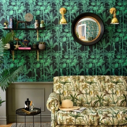 Ταπετσαρία Palmera Cubana Dark WP20496 Anthracite-Green MindTheGap 52x300cm