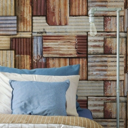 Ταπετσαρία Rusty Tin WP20242 Brown-Blue-Taupe MindTheGap 52x300cm