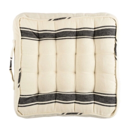 Μαξιλάρι Καρέκλας Hajdu Stripe Linen Padded Cushion AC00020 40x40 Ecru-Dark Grey MindTheGap 40Χ40 Foam