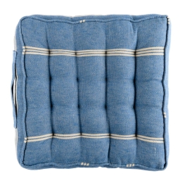 Μαξιλάρι Καρέκλας Katalin Stripe Linen Padded Cushion AC00022 40x40 Blue-White MindTheGap 40Χ40 Foam