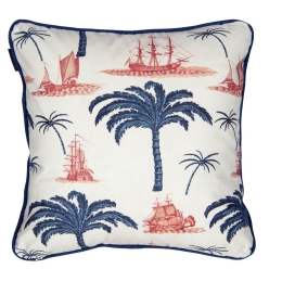 Μαξιλάρι Διακοσμητικό (Με Γέμιση) Aegean Lc40108 50X50Cm White-Blue Mindthegap 50Χ50 Πούπουλο-Φτερό