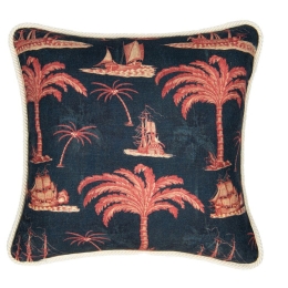 Μαξιλάρι Διακοσμητικό (Με Γέμιση) Aegean  Lc40109 50X50Cm Blue-Red Mindthegap 50Χ50 Πούπουλο-Φτερό