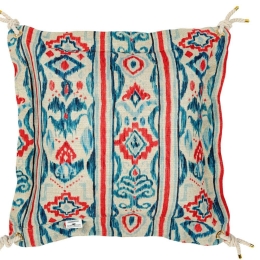 Μαξιλάρι Διακοσμητικό (Με Γέμιση) Mediterraneo Ikat Lc40111 50X50Cm White-Red Mindthegap 50Χ50 Πούπουλο-Φτερό