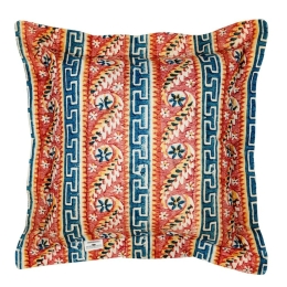 Μαξιλάρι Διακοσμητικό (Με Γέμιση) Samothraki Lc40116 50X50Cm Orange-Blue Mindthegap 50Χ50 Πούπουλο-Φτερό