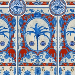 Ταπετσαρία The Villa Mural Wp20576 3*52X300Cm White-Red-Blue Mindthegap 52x300cm