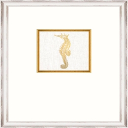 Κάδρο Seahorse Fa13366 35X45Cm White-Gold Mindthegap Κάθετοι Ξύλο