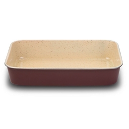 Ταψί Αντικολλητικό Ορθογώνιο Terrestrial 10-103-041 40Χ28cm Red-Beige Nava Αλουμίνιο