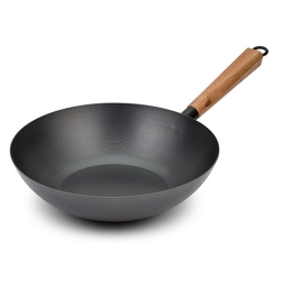 Τηγάνι Αντικολλητικό Γουόκ Cantonese 10-166-012 Φ30Cm Με Ξύλινο Χερούλι Black Nava 30cm Ανοξείδωτο Ατσάλι