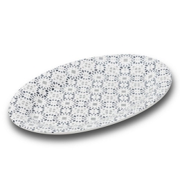Πιατέλα Πορσελάνινη Οβάλ Maiolica Grey 10-099-107 35Χ24Cm White Nava Πορσελάνη