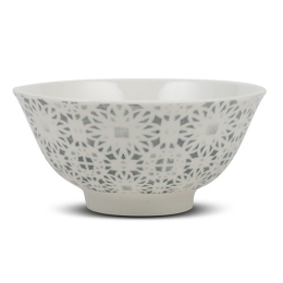 Μπωλ Δημητριακών Πορσελάνινο Maiolica 10-099-104 Φ16cm White-Grey Nava Πορσελάνη