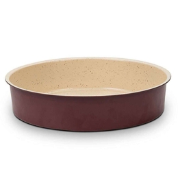 Ταψί Στρογγυλό Αντικολλητικό Terrestrial 10-103-054 36cm Bordo-Beige Nava Ατσάλι