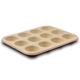 Φόρμα Muffins 12 Θέσεων Αντικολλητική Terrestrial 10-239-034 35cm Bordo-Beige Nava Ατσάλι