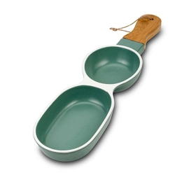 Ορντερβιέρα 2 Θέσεων Terrestrial 10-263-104 39x10x4cm Green-Natural Nava Porcelain,Bamboo