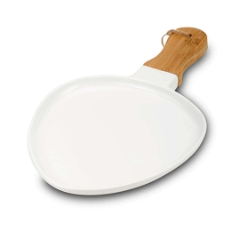Πιατέλα Σερβιρίσματος Με Λαβή Terrestrial 10-263-041 35x22x3cm White-Natural Nava Πορσελάνη,Bamboo