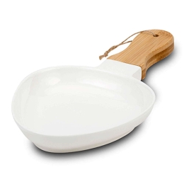 Πιατέλα Σερβιρίσματος Με Λαβή Terrestrial 10-263-045 32x15x6cm White-Natural Nava Πορσελάνη,Bamboo