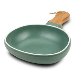 Πιατέλα Σερβιρίσματος Με Λαβή Terrestrial 10-263-149 31,5x20x6cm Green-Natural Nava Πορσελάνη,Bamboo