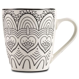 Κούπα Maya 10-099-356 350ml White-Black Nava Πορσελάνη