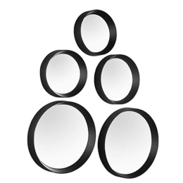 Καθρέπτης Τοίχου Στρογγυλός Lia (Σετ 5Τμχ) 1340102 Black Mirrors & More Πλαστικό, Γυαλί