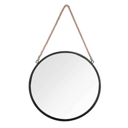 Καθρέπτης Τοίχου Στρογγυλός Nina 1490102 Φ40cm Black Mirrors & More Μέταλλο,Γυαλί