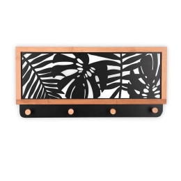 Κρεμάστρα Τοίχου Jutta 1560102 47x21x4,5cm Natural-Black Mirrors & More Ξύλο