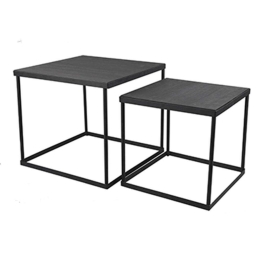 Τραπεζάκια Ζιγκόν Nele (Σετ 2Τμχ) 1240102 40x40x40/35x35x35cm Black Mirrors & More