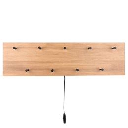 Κρεμάστρα Τοίχου 9 Θέσεων Romy 1400230 75x20x9,2cm Natural-Black Mirrors & More Μέταλλο,Ξύλο