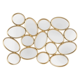 Καθρέπτης Τοίχου Madita 2120179 90x61cm Gold Mirrors & More Πλαστικό, Γυαλί