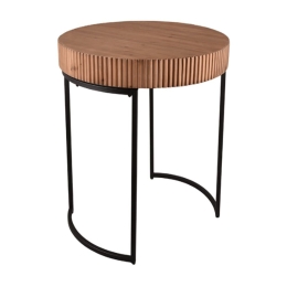 Τραπεζάκι Βοηθητικό Daria 2230230 60x65cm Natural-Black Mirrors & More