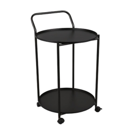 Τραπεζάκι Βοηθητικό Με Ρόδες Edda 2240102 39x68cm Black Mirrors & More